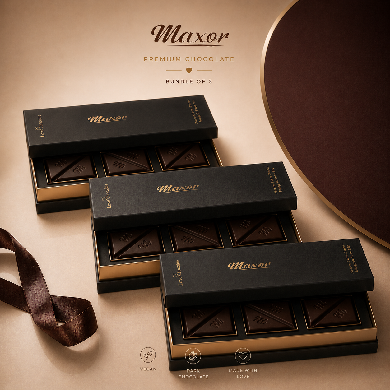 Maxor Love Dark Chocolate a pack of 3